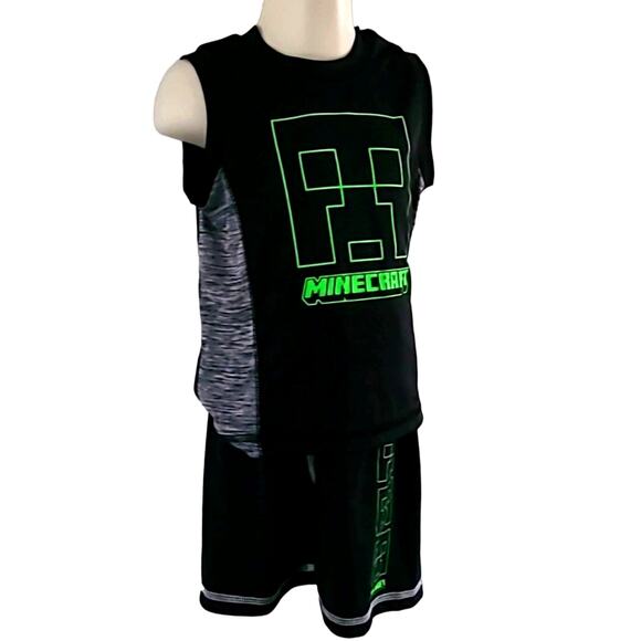 NWT Minecraft Toddler Boys' Creeper 2-Piece Set Size 2T Black, Green - Picture 5 of 6